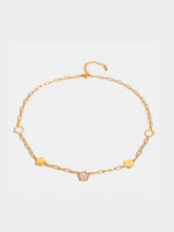 Stainless Steel White Mother-Of-Pearl Flower Necklace - V.I.P Digital Presence