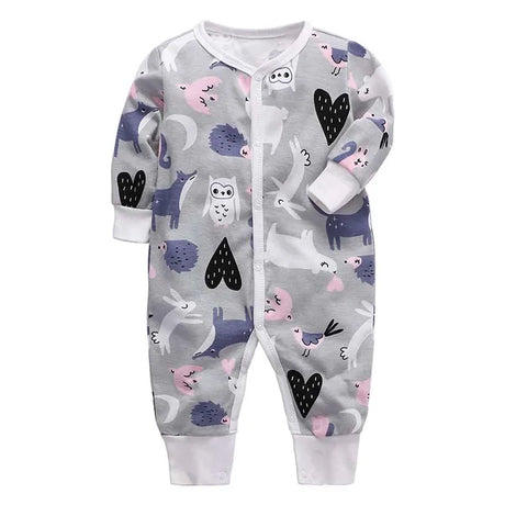 Newborn Footed Pajamas Zipper Girl and Boy Romper Long Sleeve Jumpsuit Cotton Solid White Fashion 0-24 Months Baby Clothes - V.I.P Digital Presence