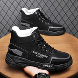 Cotton shoes, winter men's shoes, high top Martin boots, Bumblebee work boots, large size, medium top, fashionable shoes, men's boots, trendy shoes - V.I.P Digital Presence