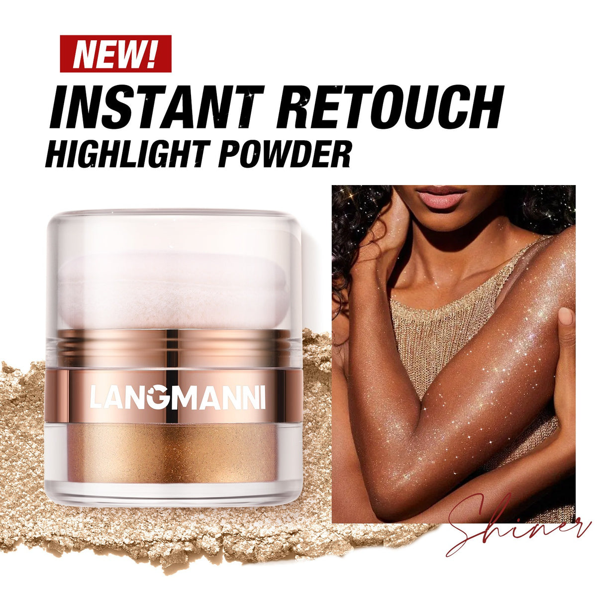 LANGMANNI Highlight powder, pat powder, face and body blush and contour powder - V.I.P Digital Presence