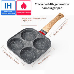 Fried Egg Burger Machine Frying Pan Non-Stick Surface Household Four Hole Breakfast Pan Fried Egg Divine Tool Pancake Pan - V.I.P Digital Presence