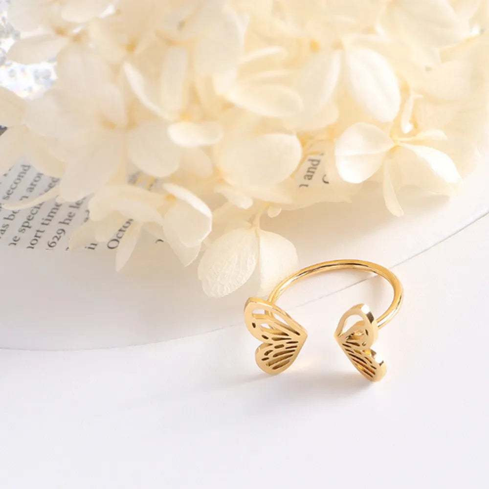 Titanium Steel Butterfly Open Ring - V.I.P Digital Presence
