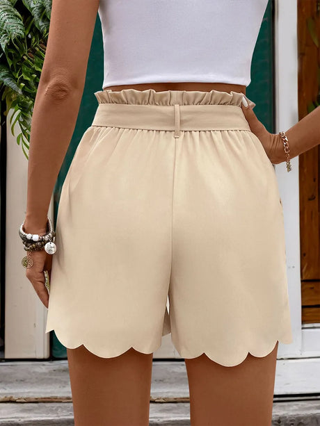Perfee Frill Tied Shorts with Pockets - V.I.P Digital Presence