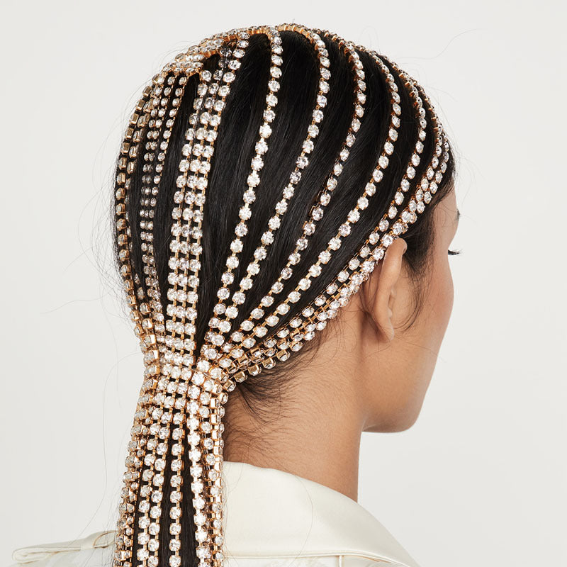 Accessories: rhinestone long tassel headpiece, exaggerated personality headband, Instagram style hair accessory, hair hook - V.I.P Digital Presence