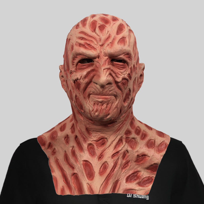 Freddy horror mask, full face headgear, makeup ball, scary demon, funny face, Halloween party, parody props - V.I.P Digital Presence