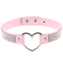 Japan's Harajuku Soft Girl Black Rhinestone Peach Heart Love-Shaped Collar Women's Neck Strap Collarbone Necklace Short - V.I.P Digital Presence