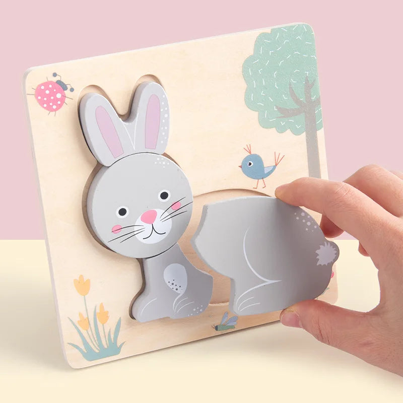 Wooden New Cartoon Animal Stereoscopic Plane Puzzle for Early Childhood Education Cognitive Puzzle Puzzle Toy - V.I.P Digital Presence