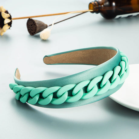 Headband New Fashion Personality Pastoral Style Female Wide-Brimmed Color Chain Decoration Macaron Color Headband - V.I.P Digital Presence