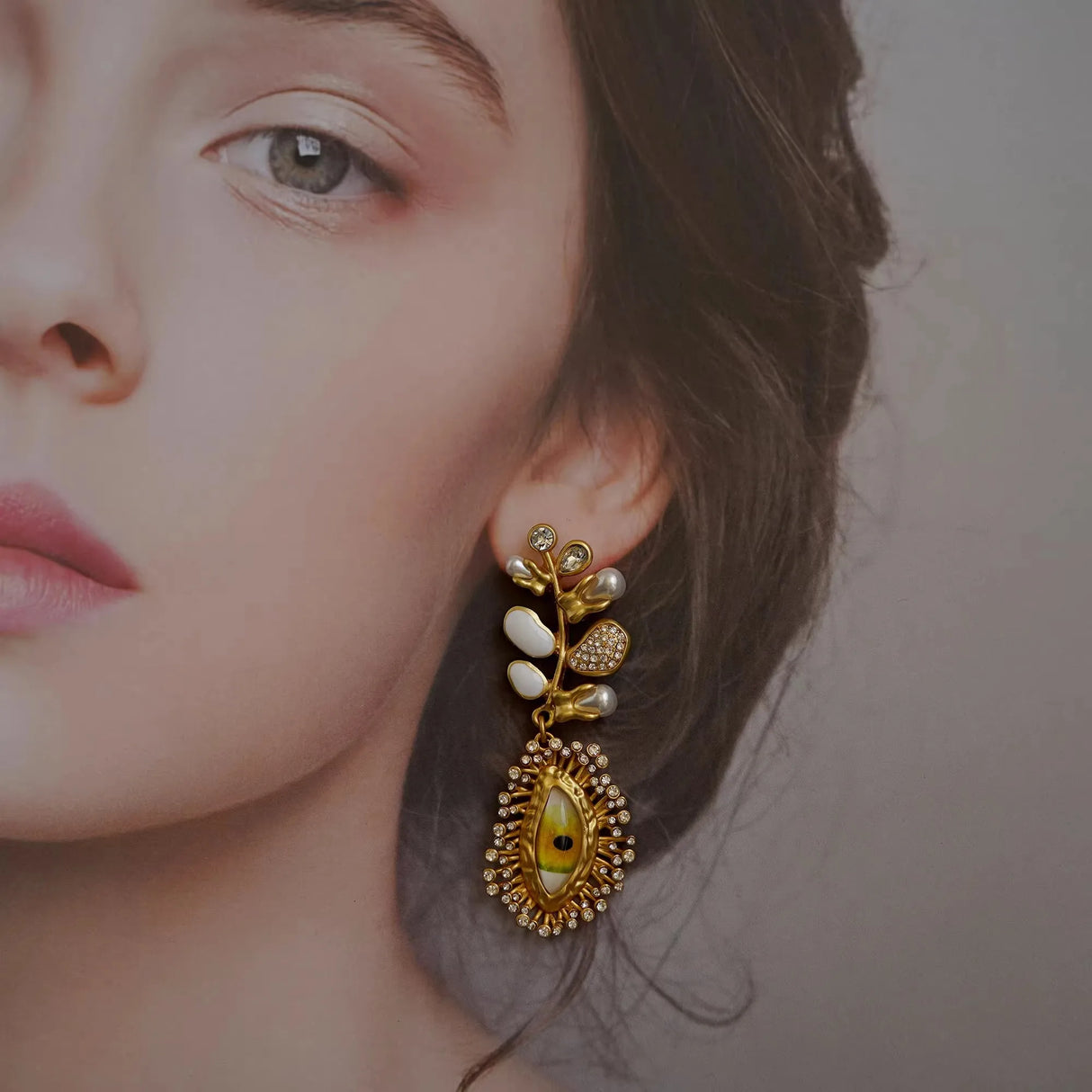 Retro Devil's Eye Nose Mouth Earrings Oil Drip for Women Jewelry Heavry Metal 2024 New Europe High Quality Eegant Gifts - V.I.P Digital Presence