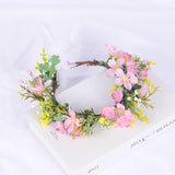 Flower Wreath Simulation Flower Leaves Hair Strap Photography Retro Hanfu Bridal Girl Flower Wreath Headwear - V.I.P Digital Presence