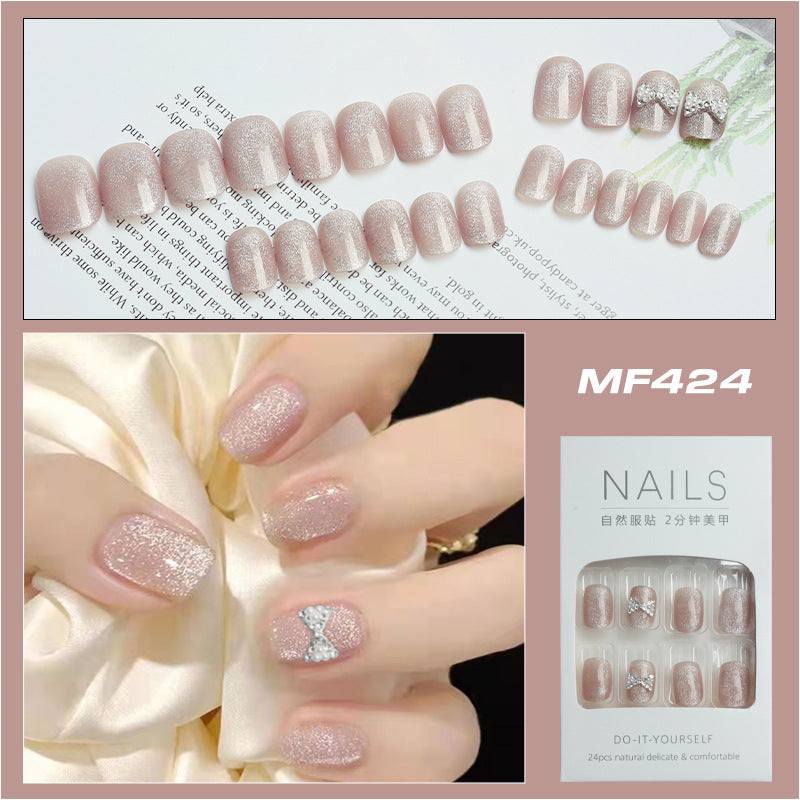 Wearing Short Cat Eye Spar Heavy Industry Butterfly Manicure Piece Removable Fake Nail Finished Product - V.I.P Digital Presence