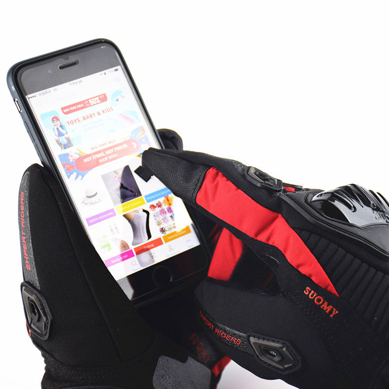 Motorcycle waterproof, windproof, warm winter touch-screen motorcycle riding gloves hand guards anti-fall thick long gloves - V.I.P Digital Presence