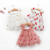 Girl embroidered mesh strapless fluffy princess dress - V.I.P Digital Presence