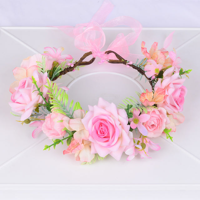 Korean garland headdress fresh corolla walk show dance headdress holiday pastoral props handmade hairpin - V.I.P Digital Presence