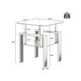 Set of 2, Modern Tempered Glass Tea Table Coffee Table End Table, Square Table for Living Room, Black - V.I.P Digital Presence