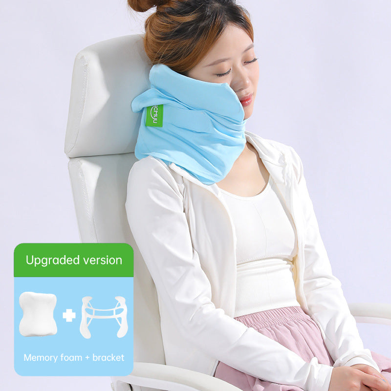 Memory Foam Travel Pillow for Plane, Train & Car - Neck Support Cushion with Washable Cover, Ideal for Sleeping - V.I.P Digital Presence