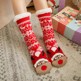 Christmas Floor Socks Indoor Home Sleep Winter Plush Thick Long Socks Women's Postpartum Socks Anti slip - V.I.P Digital Presence