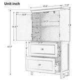 Bathroom Storage Cabinet, Cabinet with Two Doors and Drawers, Adjustable Shelf, MDF Board, Black - V.I.P Digital Presence