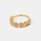 Stainless Steel Inlaid Zircon Heart Ring - V.I.P Digital Presence