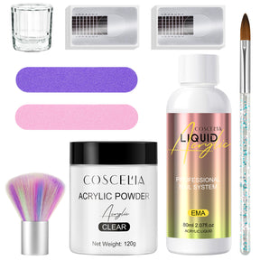 COSCELIA New 120g Crystal Powder 80Ml Crystal Liquid Manicure Extension Nail Tool Full Set - V.I.P Digital Presence