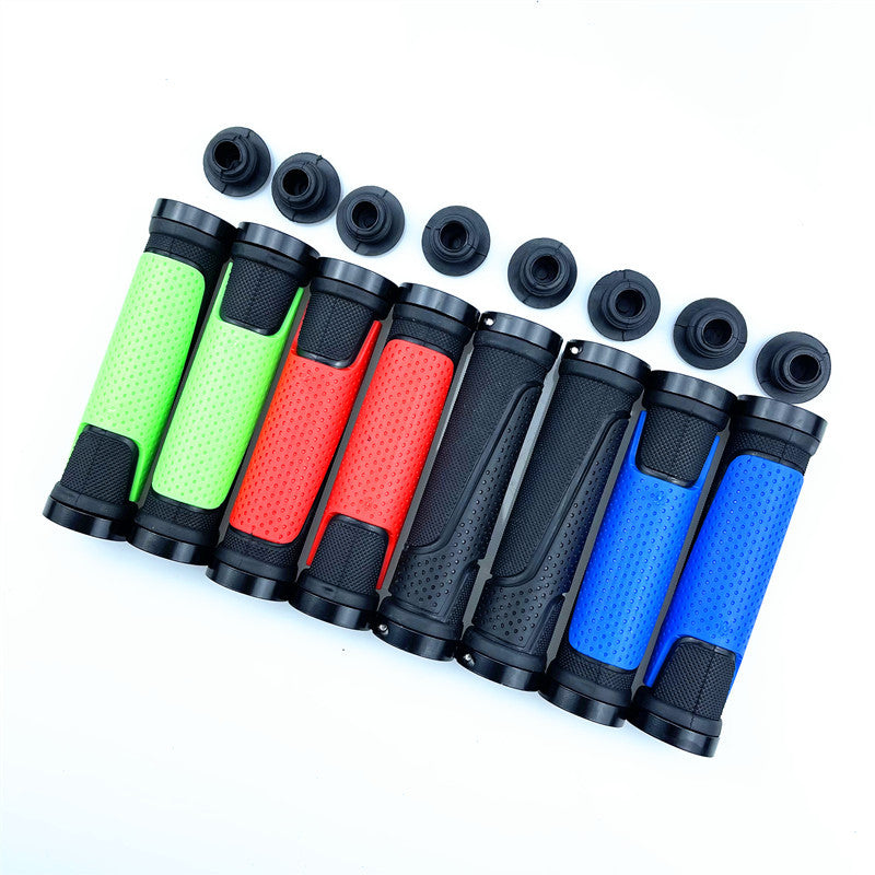 Juego de manijas de goma para bicicleta de montaña, con cerradura bilateral y mango antideslizante, accesorios para bicicleta, equipo de equitación, color