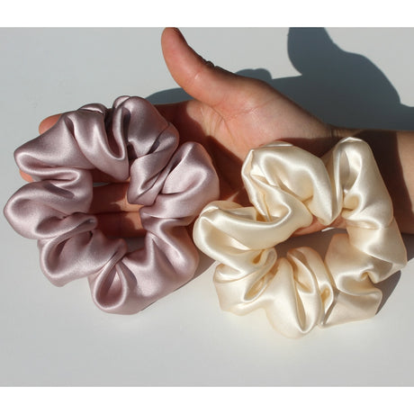 Pure Silk Large Scrunchies Ropes Hair Bands Ties Elastics Ponytail Holders for Women Girls Hair Accessories 19 Momme 3.5CM - V.I.P Digital Presence