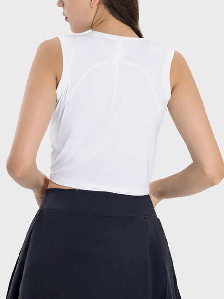 Drawstring Ruched Wide Strap Active Tank - V.I.P Digital Presence