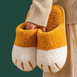 Winter House Warm Fur Slipers For Women Cute Cat paw Designer Bedroom Warm Plush Shoes Non-slip Indoor Women Furry Slippers - V.I.P Digital Presence