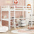 Twin Loft Wood Bed with Under-bed, Built-in Desk, a Storage Cabinet of 2 Drawers, Guardrails, Ladder,White - V.I.P Digital Presence