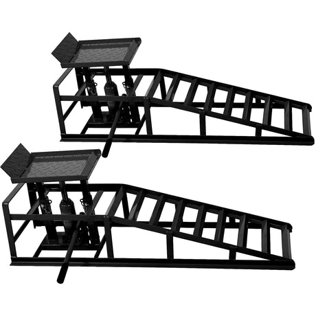 Car truck service ramp lift, garage car lift hydraulic ramp black 5-ton, maintenance frame lift (2 packs) black - V.I.P Digital Presence