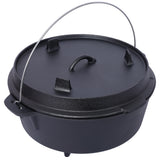 ast iron Dutch oven with lid, outdoor camping deep pot, used for camping, cooking, barbecue and leg rest,  12 Quart - V.I.P Digital Presence