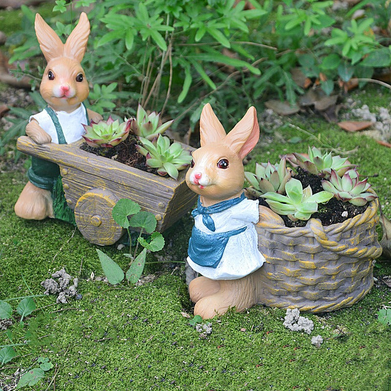 Succulent plant small flower pot rabbit flower pot resin ornament - V.I.P Digital Presence