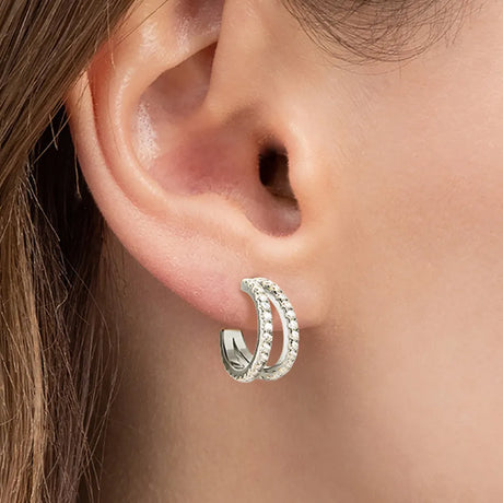 Moissanite 925 Sterling Silver C-Hoop Earrings - V.I.P Digital Presence