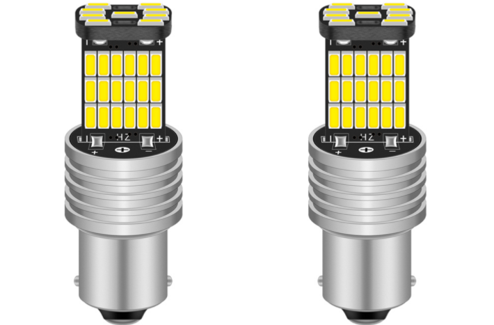 2pcs P21W 1156 BA15S LED Bulbs Car Lights Turn Signal Reverse Brake Light R5W 4014 LEDs 12V DC Automobiles Lamp DRL for Skoda - V.I.P Digital Presence