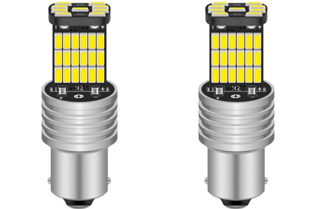 2pcs P21W 1156 BA15S LED Bulbs Car Lights Turn Signal Reverse Brake Light R5W 4014 LEDs 12V DC Automobiles Lamp DRL for Skoda - V.I.P Digital Presence