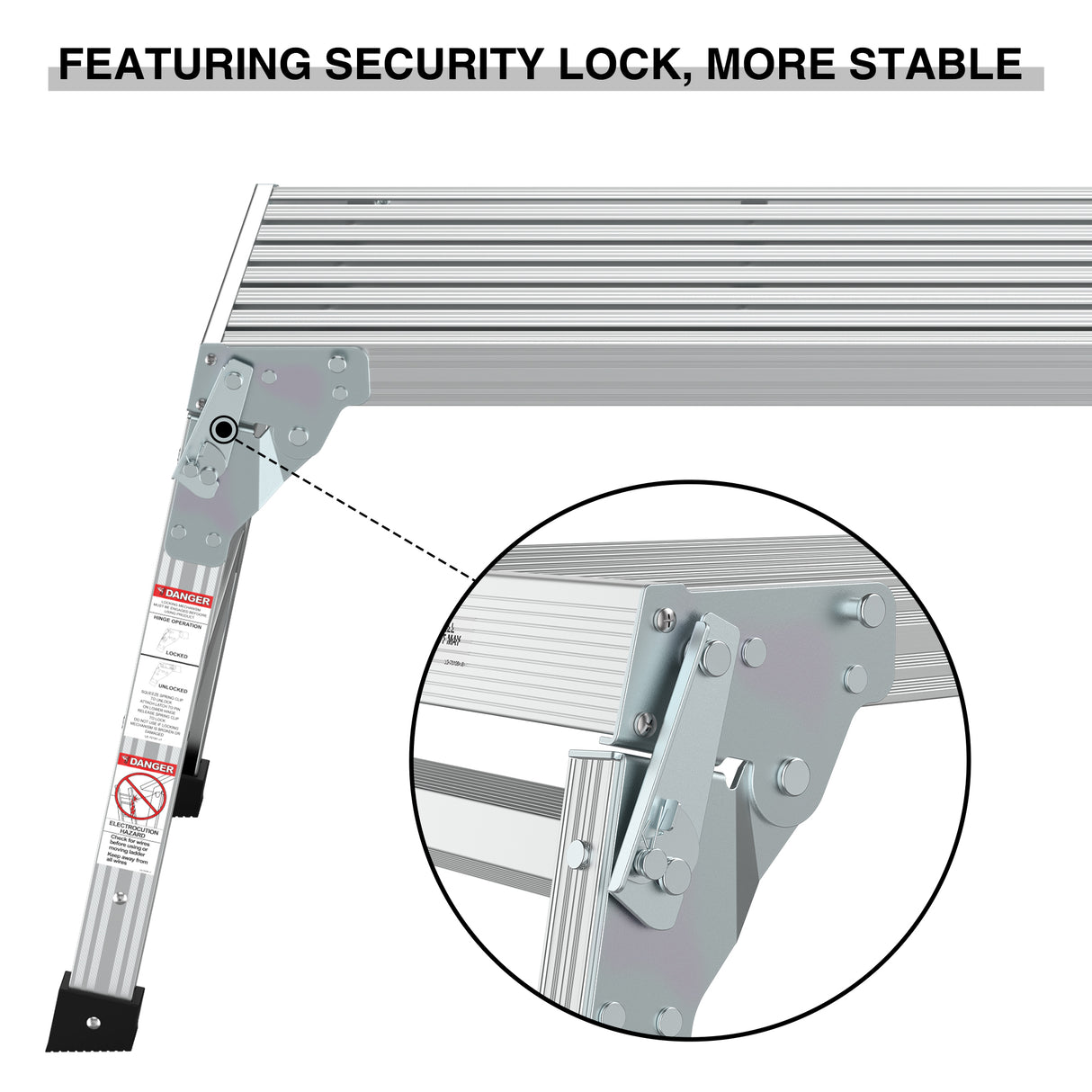 Work Platform Aluminum Portable Bench Folding Ladder ANSI Capacity 225 LBS 40" - V.I.P Digital Presence