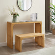 Dining Bench and Table, Pine Indoor Wood Bench for Entryway,Living Room,Kitchen and Bedroom Table (Nature, Long Bench & Table) - V.I.P Digital Presence