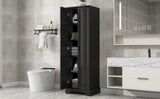 Storage Cabinet with Two Doors for Bathroom, Office, Adjustable Shelf, MDF Board, Black - V.I.P Digital Presence