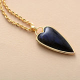 Copper Labradorite Heart Shape Necklace - V.I.P Digital Presence