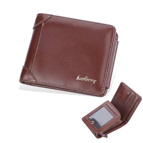 Wallet Men's Short Multi Card Position Three Fold Zipper Zero Wallet Fashion Thin Card Bag Men - V.I.P Digital Presence