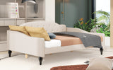 Full Size Upholstered Tufted Daybed Beige - V.I.P Digital Presence