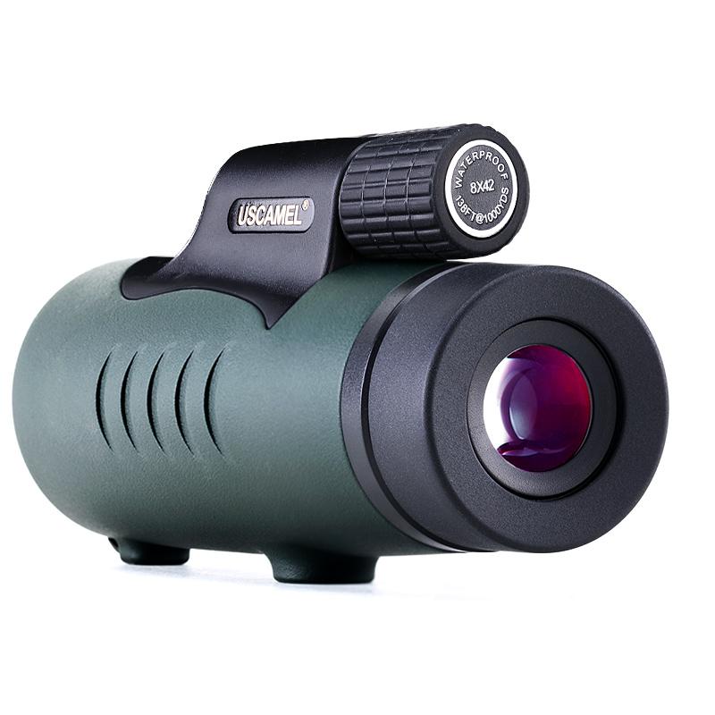 USCAMEL 8X42 Monocular Compact Hunting BAK7 Clear Vision for Bird Watching Waterproof Telescope HD (Black,Army green) - V.I.P Digital Presence