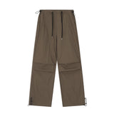 Wrinkled Casual Straight Cargo Pants Men's American Loose Solid Color Thin Sports Drawstring Cuffed Long Trousers - V.I.P Digital Presence