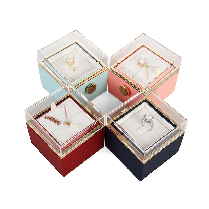360° Flip Rose Gift Box Necklace Ring Gift Box For Women Girlfriend 2024 Hot Best Valentine Mother Day Birthday Gift Decoration - V.I.P Digital Presence