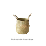 Scandinavian Style Wicker Handbasket Flower Pot Rattan Weave Plant Grass Woven Floor Folding Wicker Basket Weaving - V.I.P Digital Presence