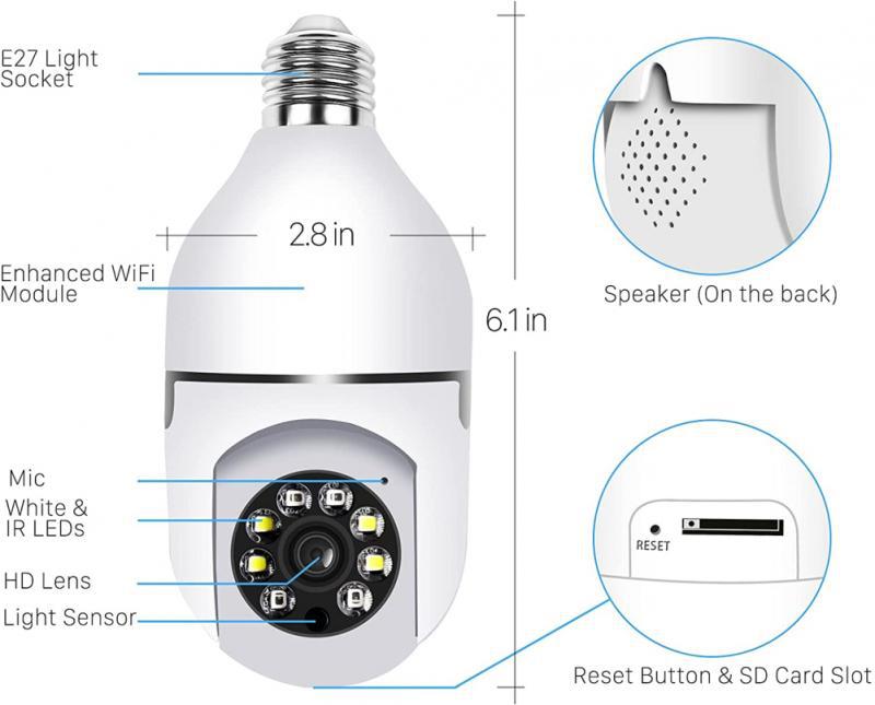 2.4G/5G Single-Band Dual-Band Wireless WIFI Light Head Small Yellow Man Camera Cell Phone Remote WiFi Night Vision Light - V.I.P Digital Presence