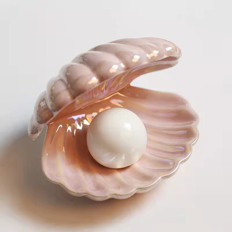 Creative Shell Night Light Bedroom Headlight Nordic Internet Celebrity Girl Heart Dream Pearl Ceramic Light Desktop Decoration - V.I.P Digital Presence