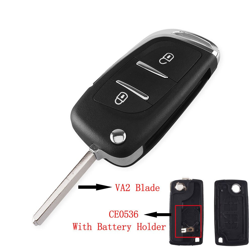 KEYYOU Modified Filp Folding Remote Car Key Shell Case For Peugeot 207 307 407 408 308 For Citroen C4 C2 HU83/VA2 Blade CE0536 - V.I.P Digital Presence