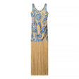 Elegant Sleeveless Printed Tassel Spliced Dress with Style - V.I.P Digital Presence