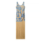 Elegant Sleeveless Printed Tassel Spliced Dress with Style - V.I.P Digital Presence